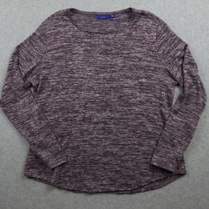 Apt 9 Sweater Womens XL Pullover Lightweight Knit‎ Heather Purple Long Sleeve